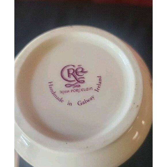 CRE Irish Porcelain 4” Celtic Bud Vase Galway Signed J McCaul Vintage 3 3/4” - Picture 3 of 9